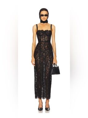 Helsa | Dresses | Helsa Stretch Cotton Sateen Midi Dress Black Size Medium